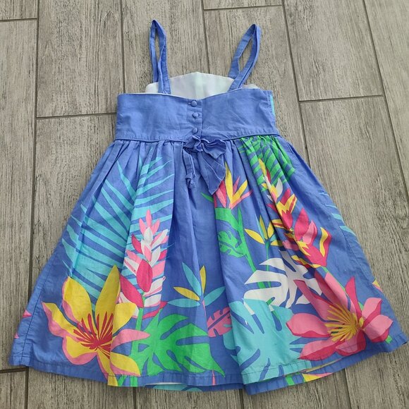 Shrinking Violet toddler girls blue sun Tropical Sundress Size 5T - Picture 10 of 11
